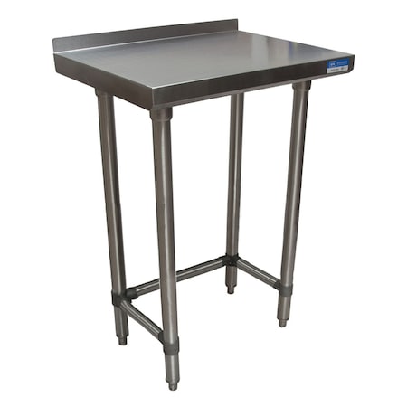 Stainless Steel Work Table With Open Base, 1.5 Rear Riser 24Wx18D